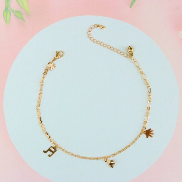 "Rose Gold Plated Anklet with Music Note & Charms, XPAL1181 - Picture 1 of 12
